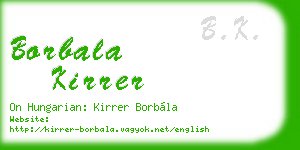 borbala kirrer business card