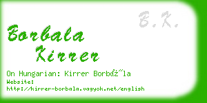 borbala kirrer business card